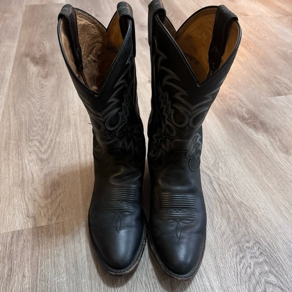 Tony Lama Stallion Black Cowboy Boots Men 8.5 EE Leather Western Made in USA main image 14